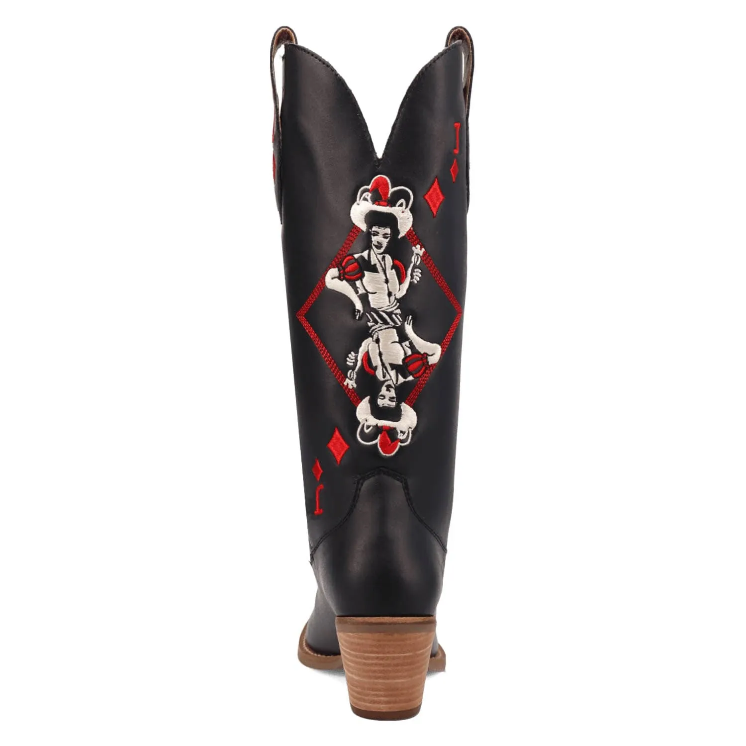 Dingo Womens Jack Of Diamonds Black Leather Cowboy Boots