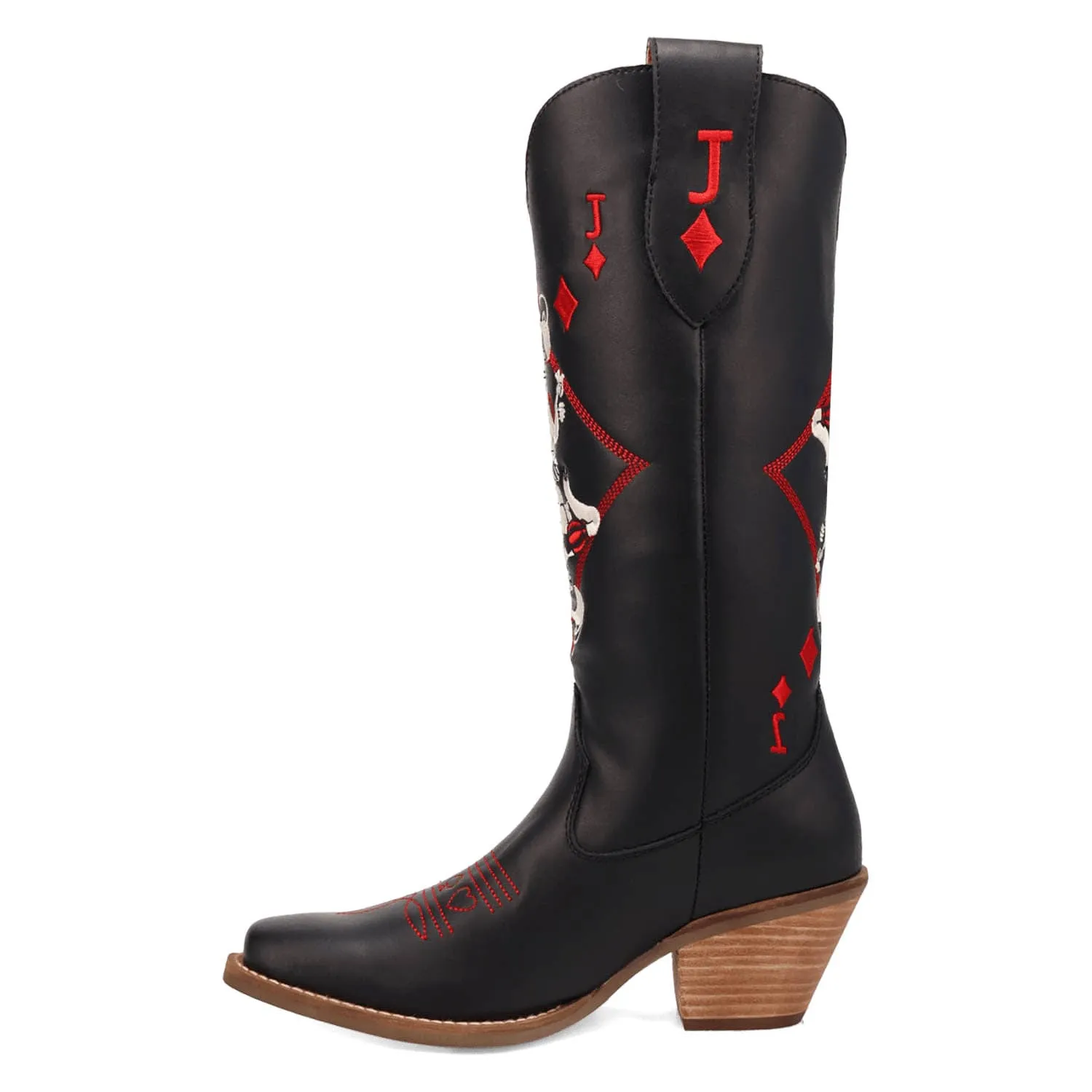 Dingo Womens Jack Of Diamonds Black Leather Cowboy Boots