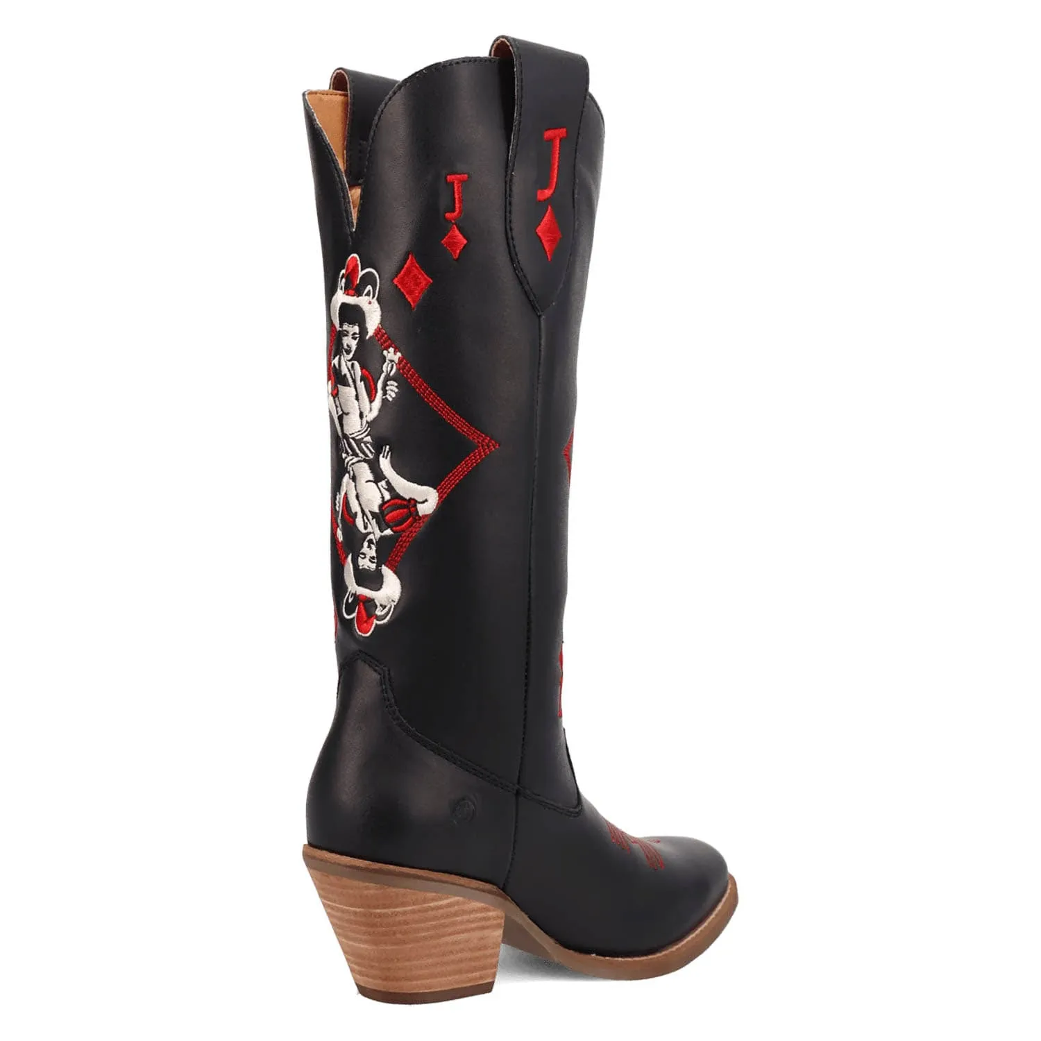 Dingo Womens Jack Of Diamonds Black Leather Cowboy Boots