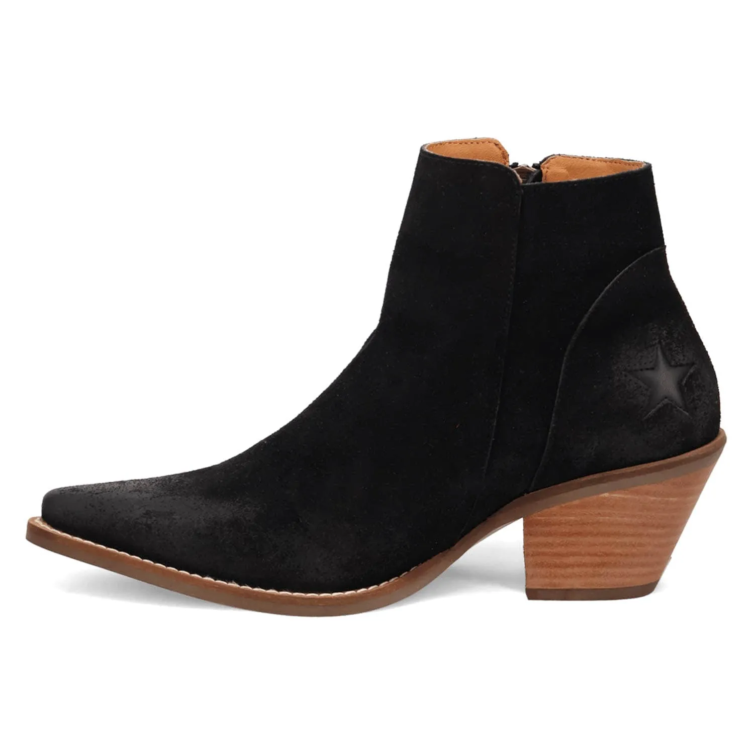 Dingo Womens Little Starie Black Suede Ankle Boots