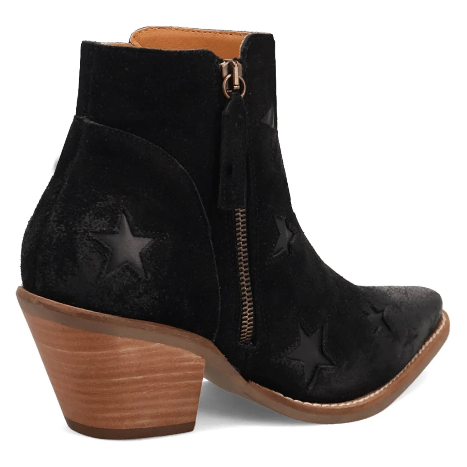 Dingo Womens Little Starie Black Suede Ankle Boots