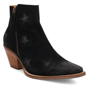 Dingo Womens Little Starie Black Suede Ankle Boots