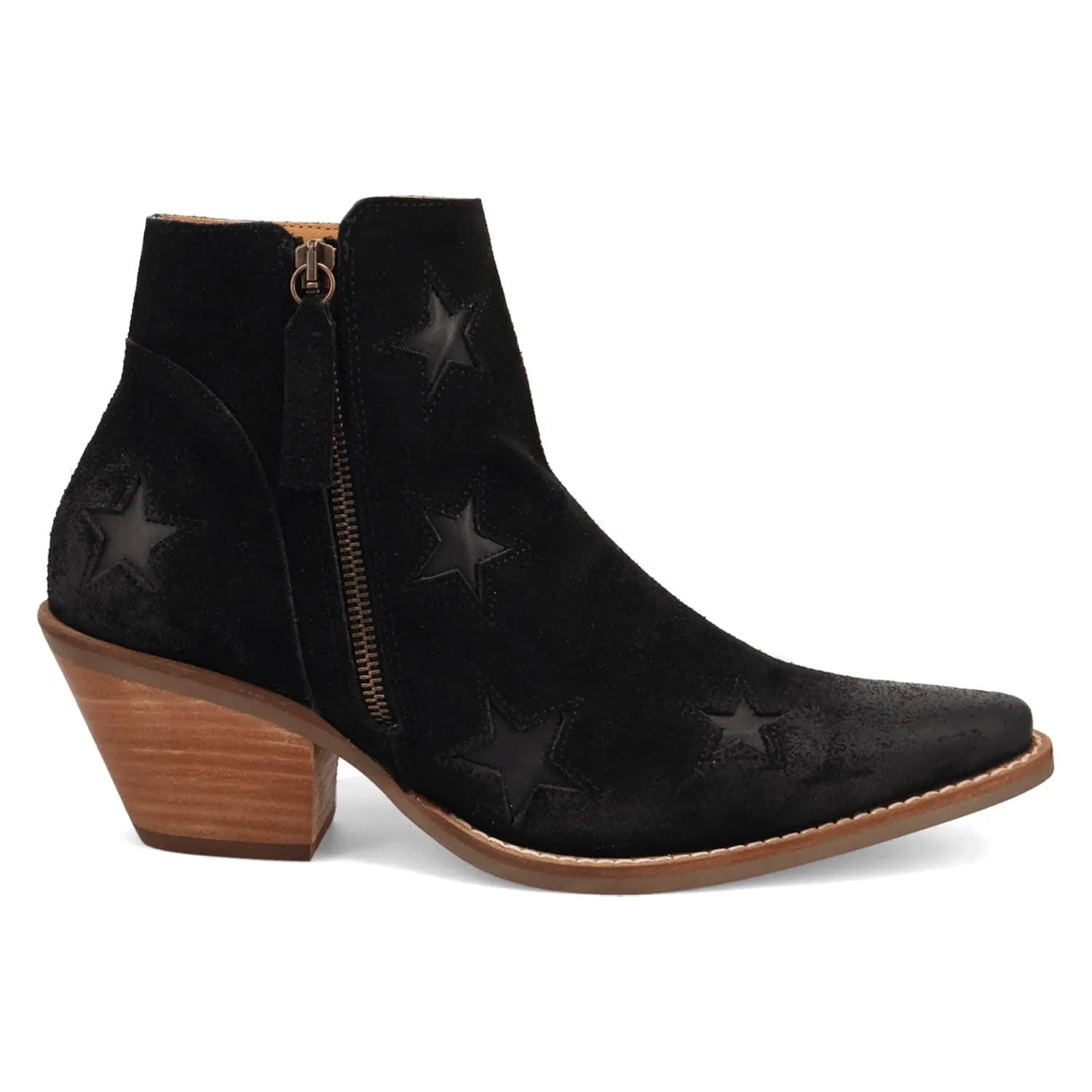 Dingo Womens Little Starie Black Suede Ankle Boots