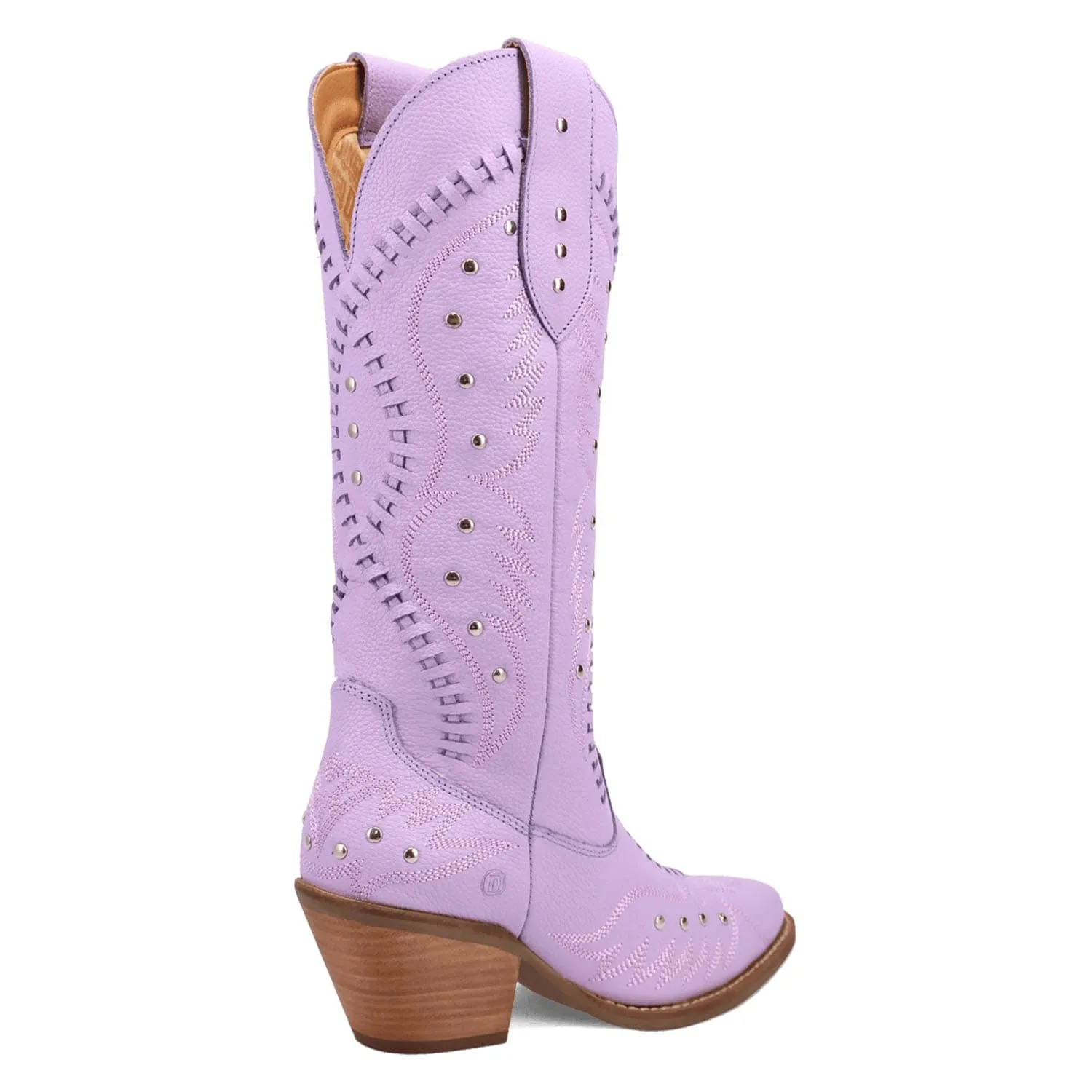 Dingo Womens Pretty N Pink Lavender Leather Cowboy Boots