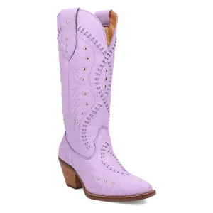 Dingo Womens Pretty N Pink Lavender Leather Cowboy Boots