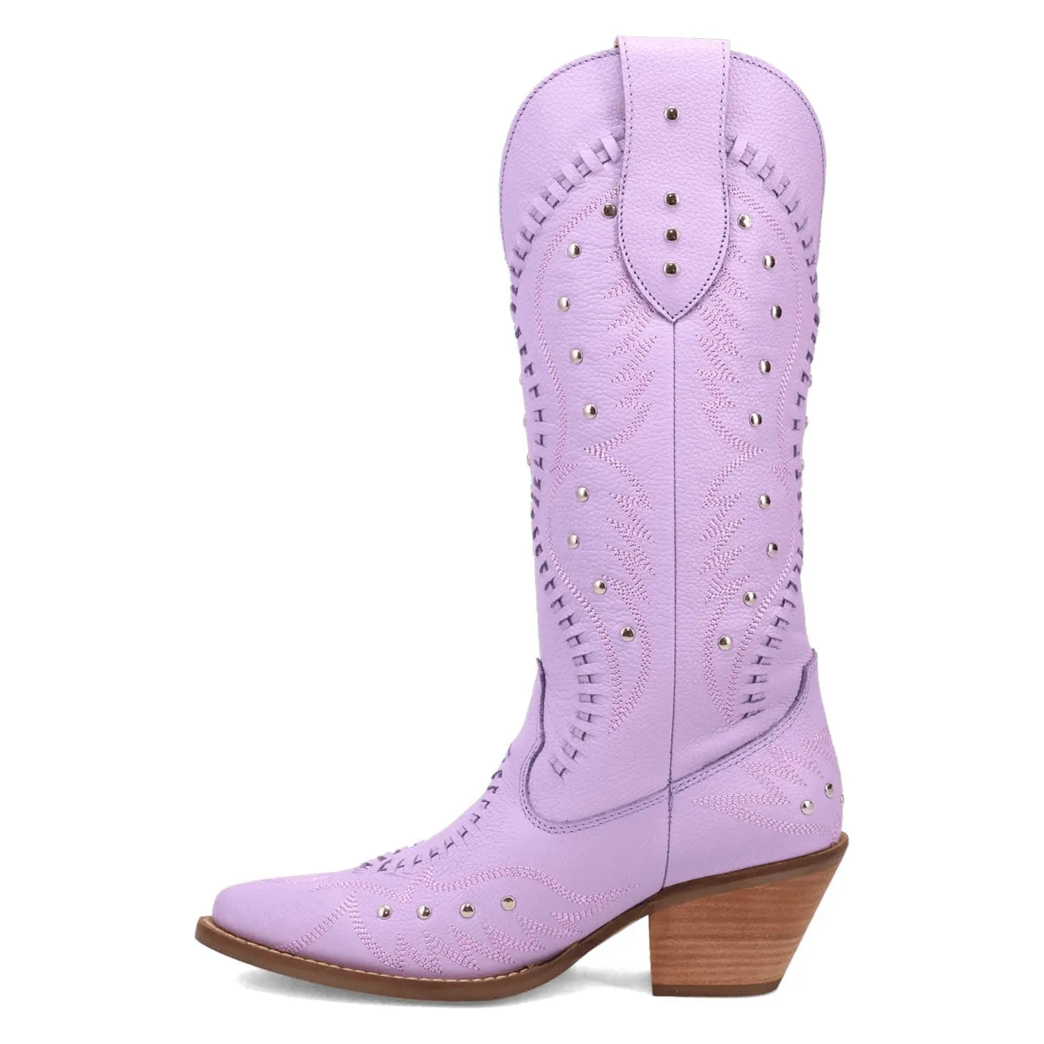 Dingo Womens Pretty N Pink Lavender Leather Cowboy Boots