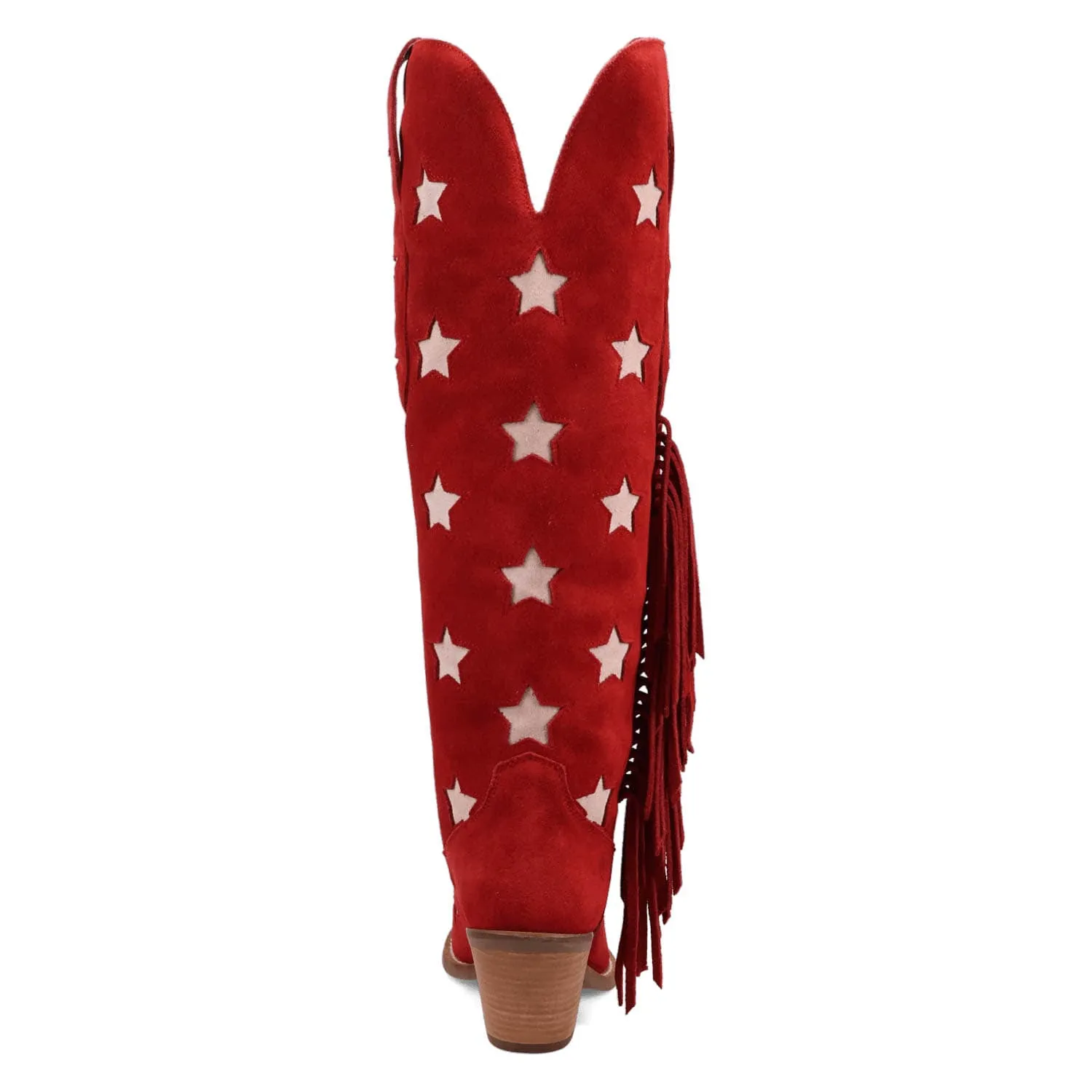 Dingo Womens Super Star Red Suede Cowboy Boots