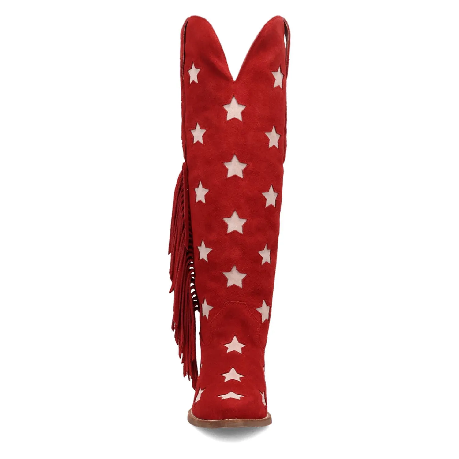 Dingo Womens Super Star Red Suede Cowboy Boots