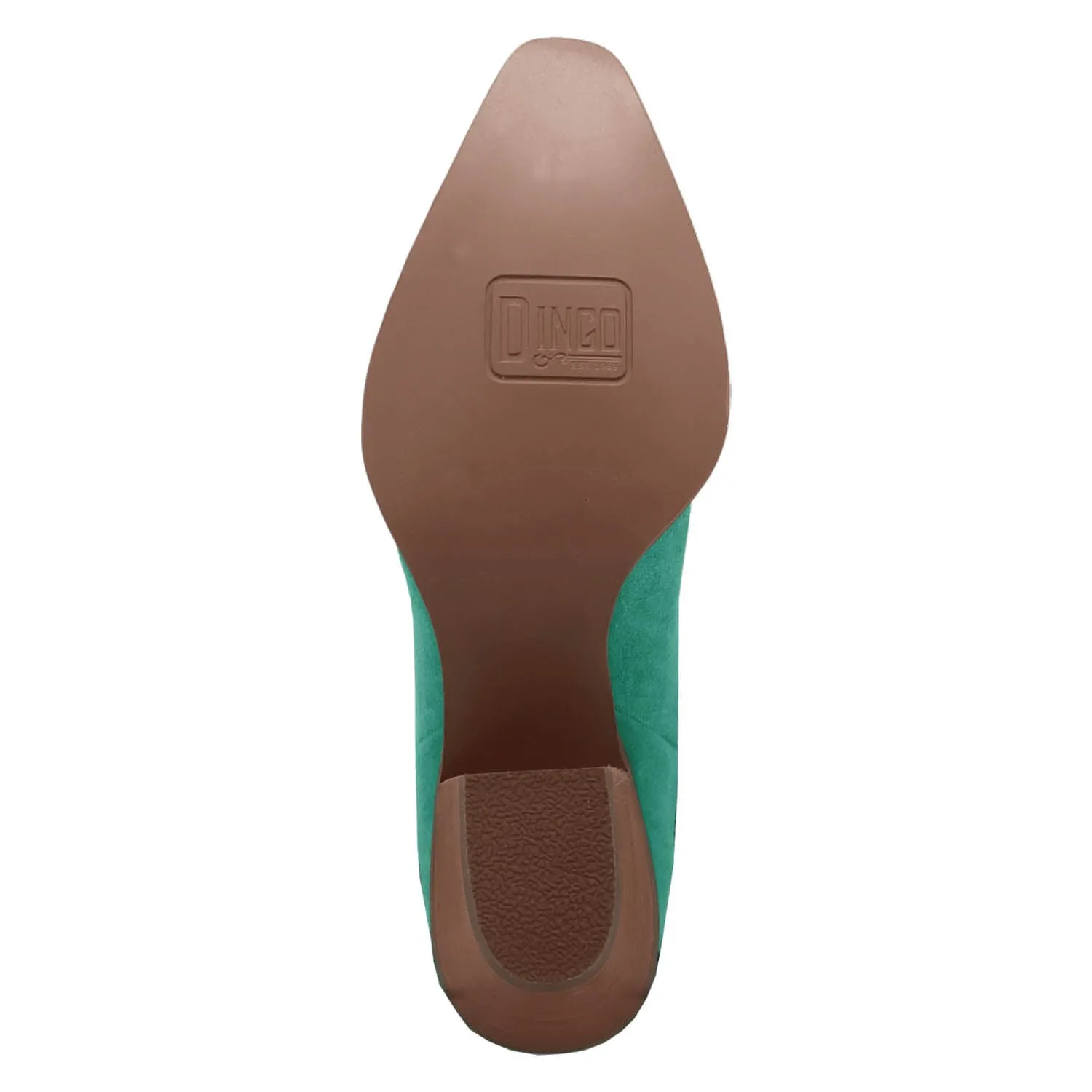 Dingo Womens Tapadero Bootie Green Suede Cowboy Boots