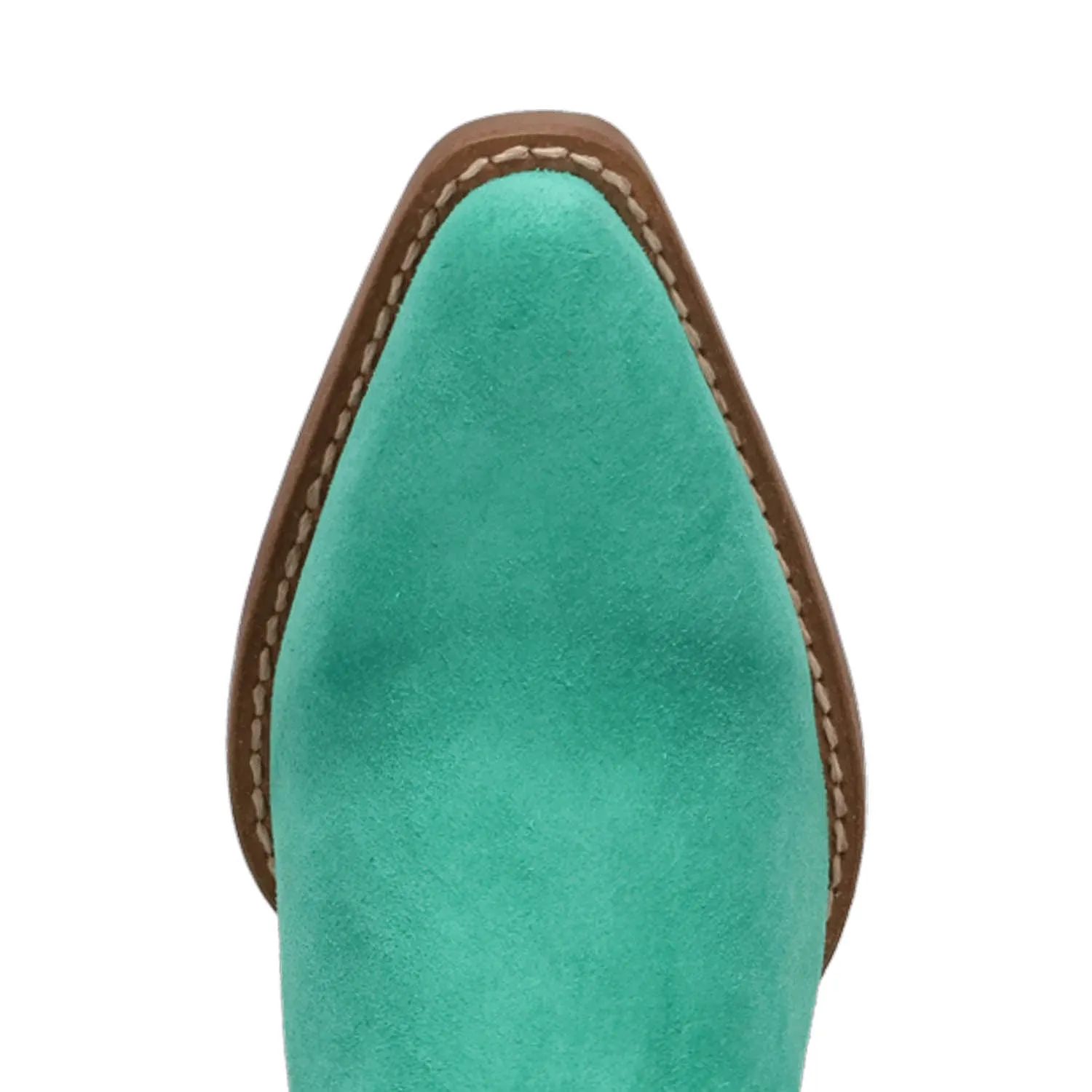 Dingo Womens Tapadero Bootie Green Suede Cowboy Boots