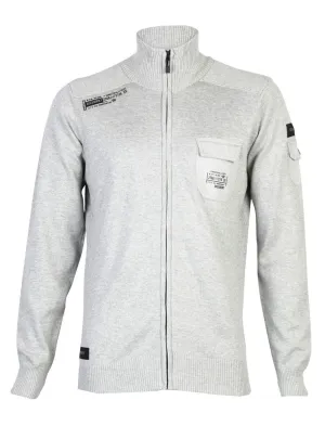 Dissident Talbot zip up cardigan in Light Grey Marl