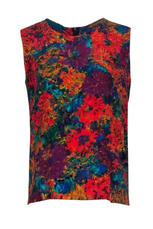 Doncaster - Multicolored Floral Print Tank Sz 10