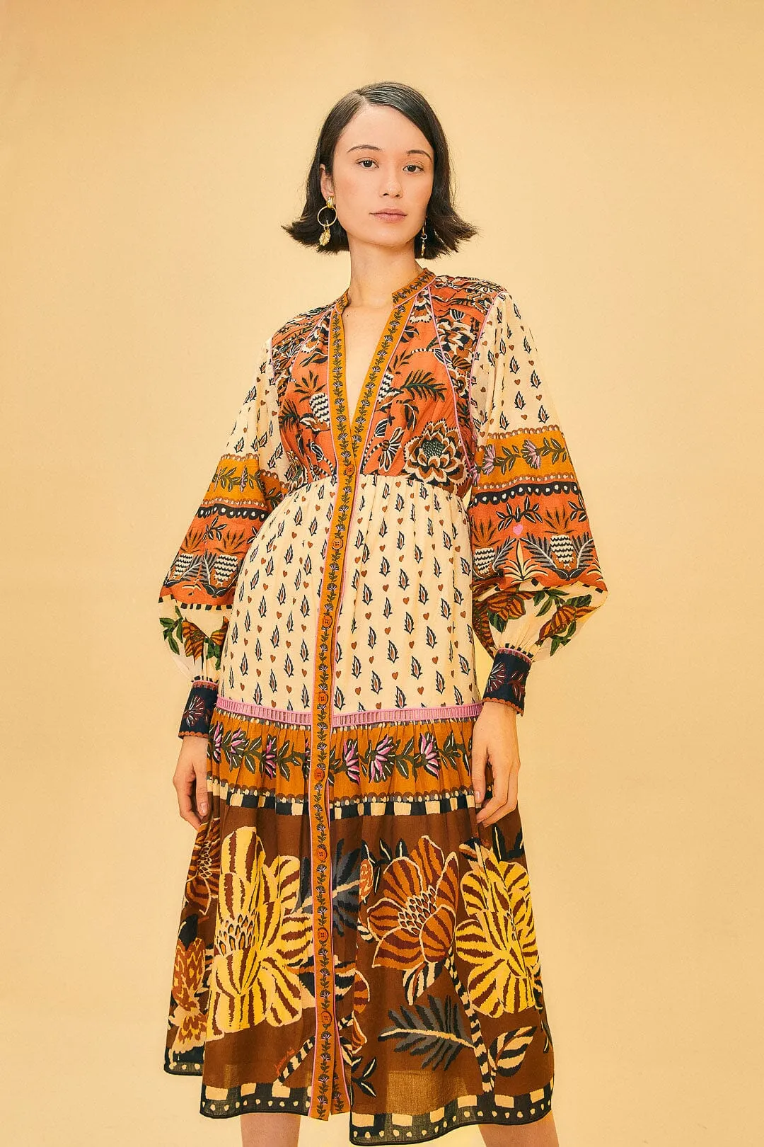 Dress Ainika Floral B 312042 Ainika-Floral-Beige