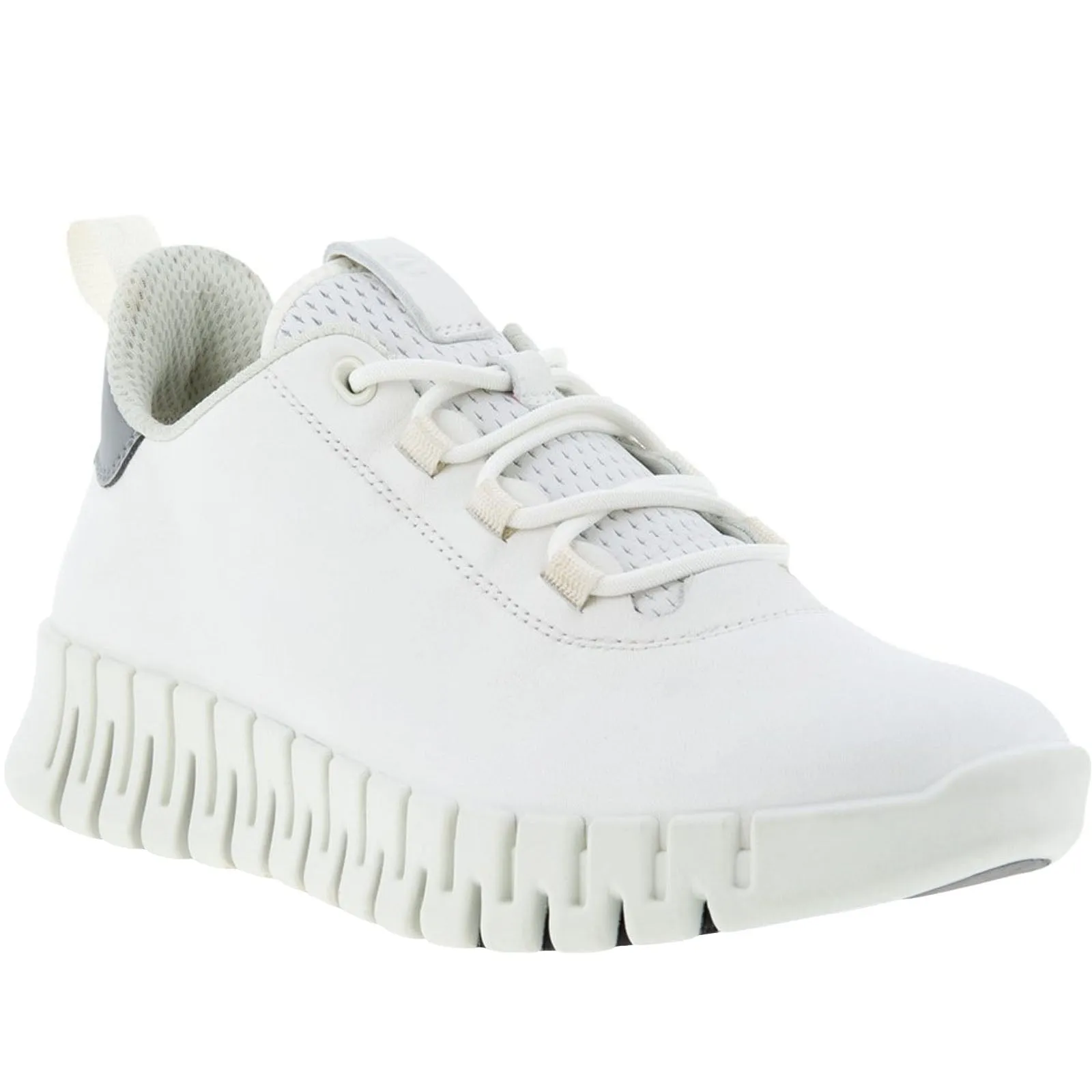 ECCO Womens Gruuv Leather Elastic Laces Trainers