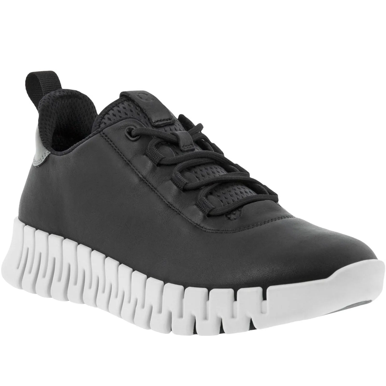 ECCO Womens Gruuv Leather Elastic Laces Trainers