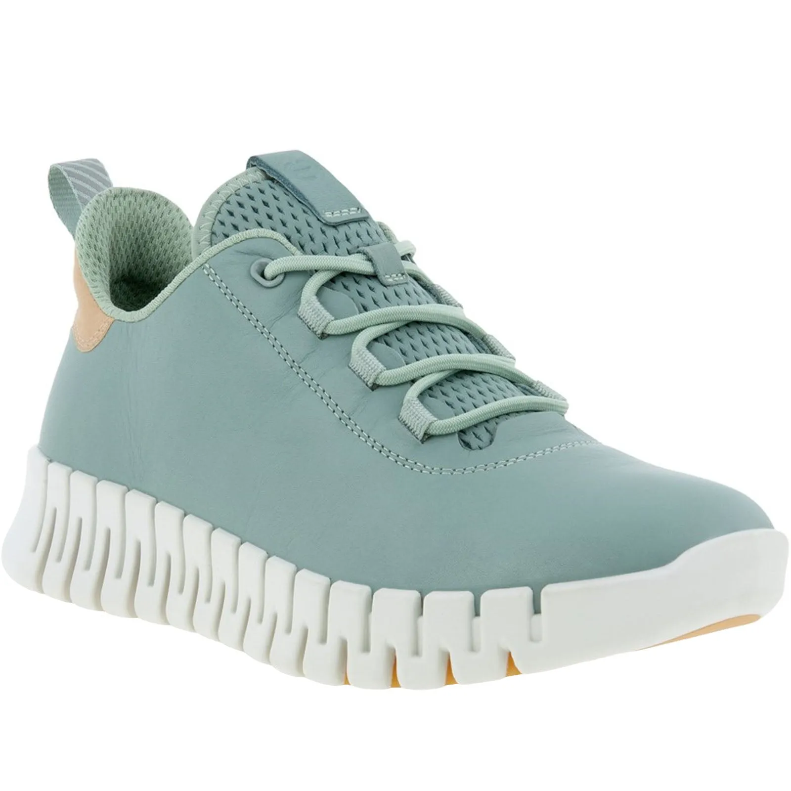 ECCO Womens Gruuv Leather Elastic Laces Trainers