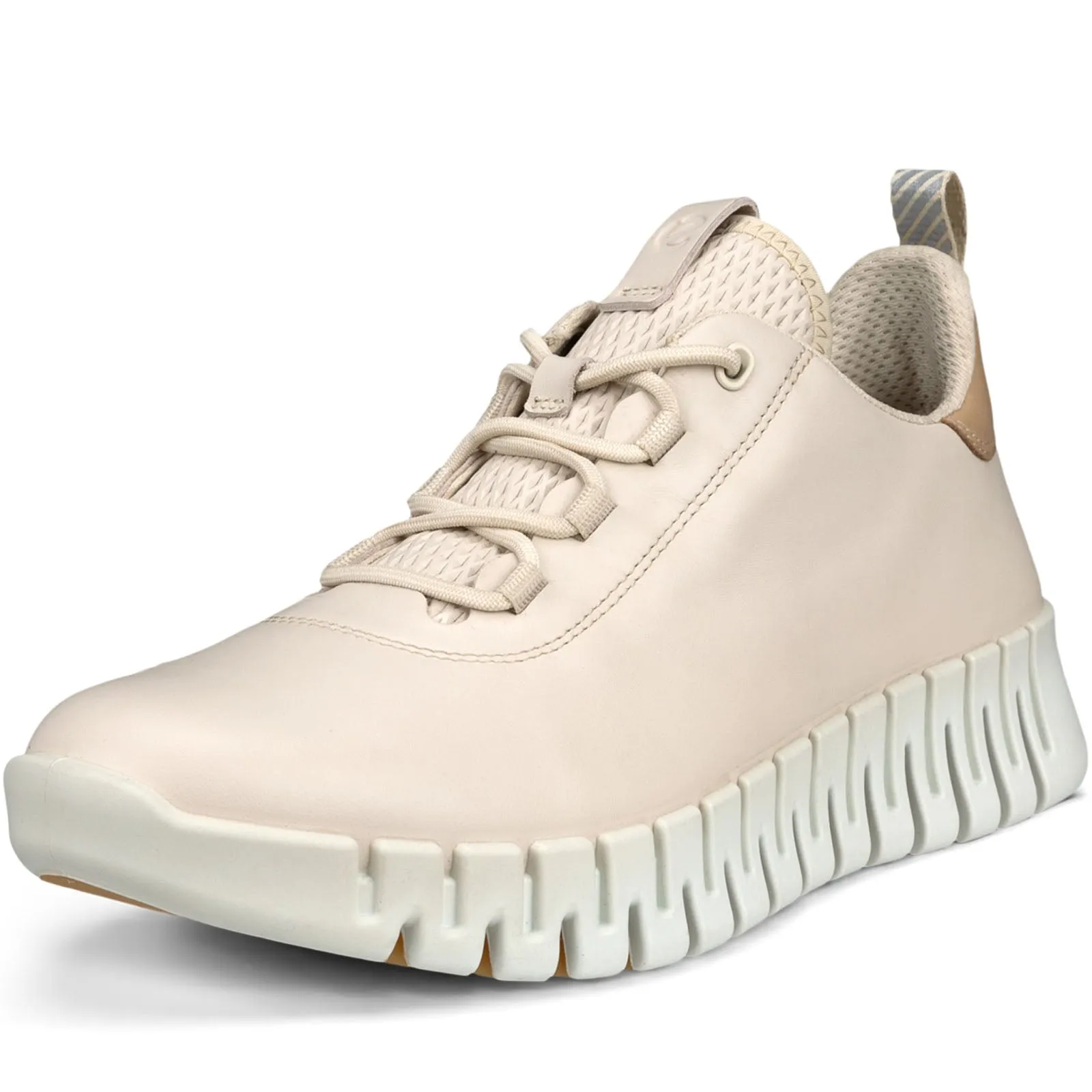 ECCO Womens Gruuv Leather Elastic Laces Trainers