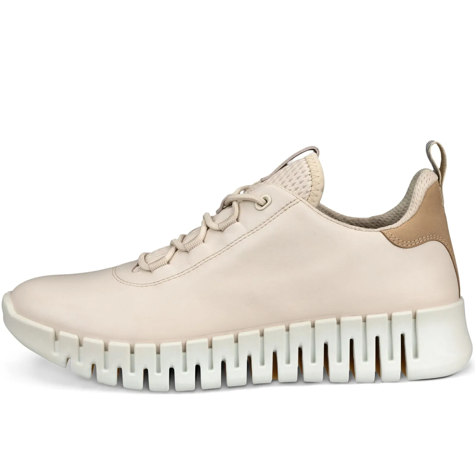 ECCO Womens Gruuv Leather Elastic Laces Trainers