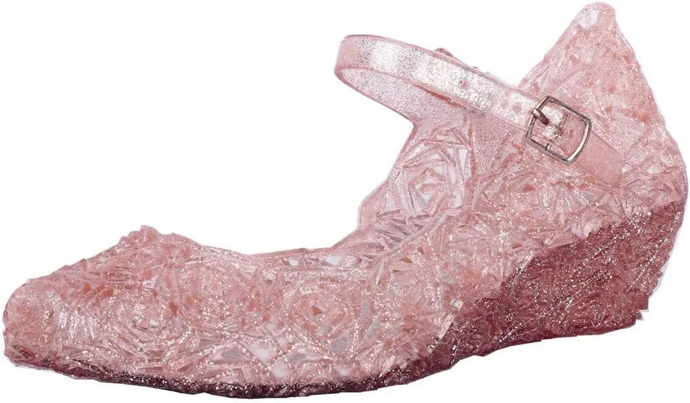 EnJoCho Girls Princess Wedge Sandals Single Shoes Cosplay Mary Jane Dance Party Dress Sandals for Little Kids 3-12Years (Pink-03#, 8Years)