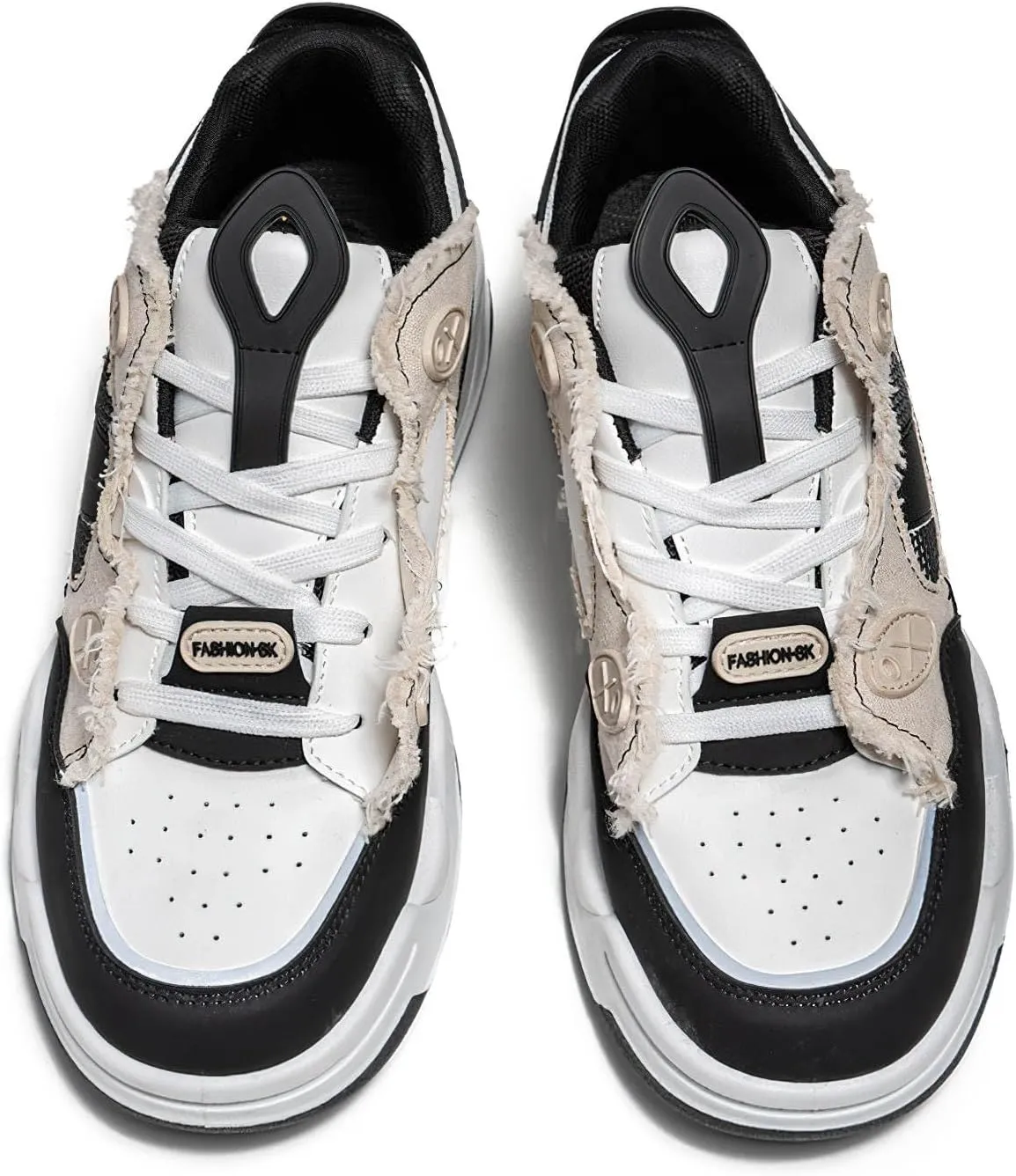 Exusiai Men's Walking Chunky Shoes Fashion Breathable Non Slip Chunky Sneakers Outdoor Workout School Tennis Travel