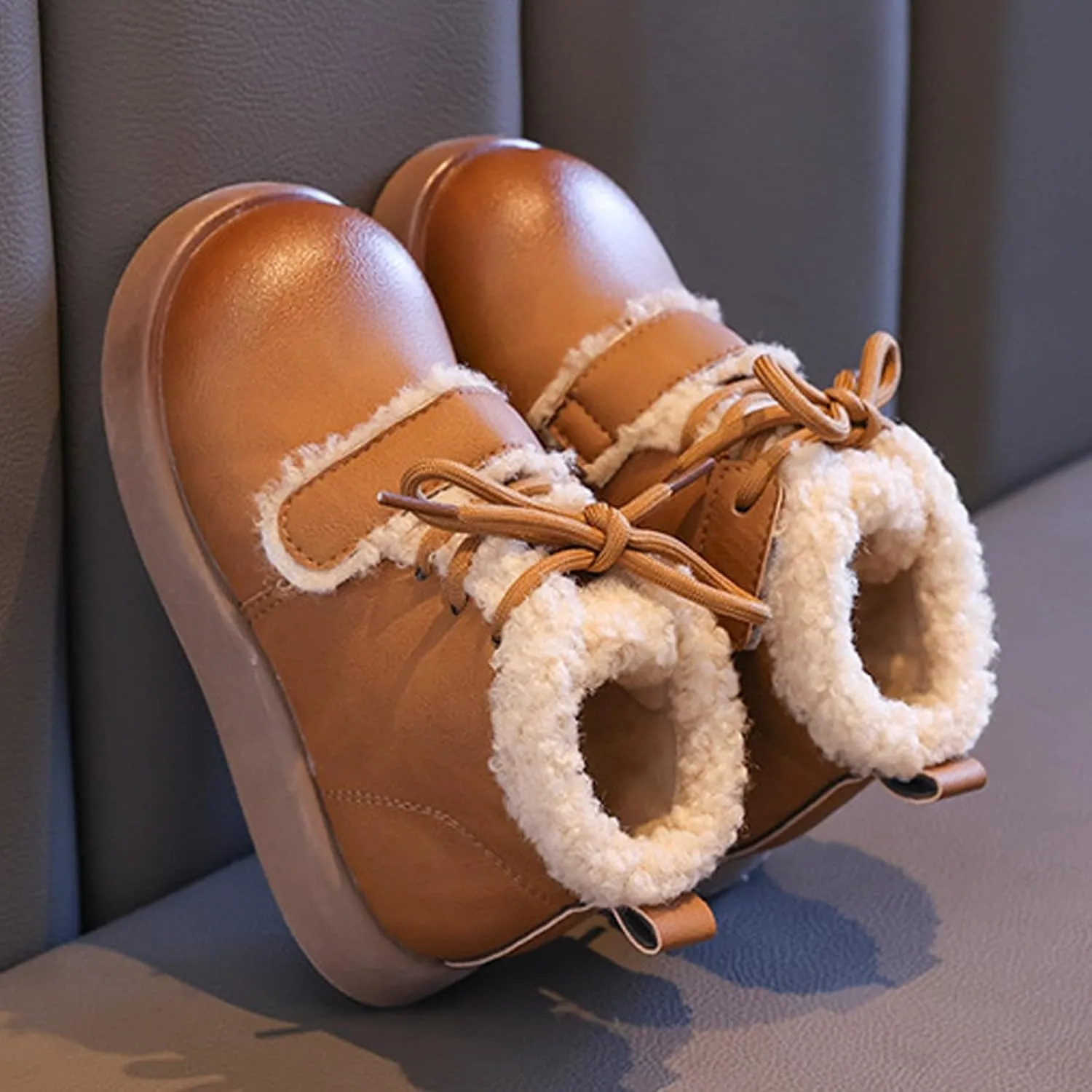 Fashion Big Kids Winter Water Proof Flat Keep Warm Snow Boots Comfortable Shoes Girls Running Shoes Size 3