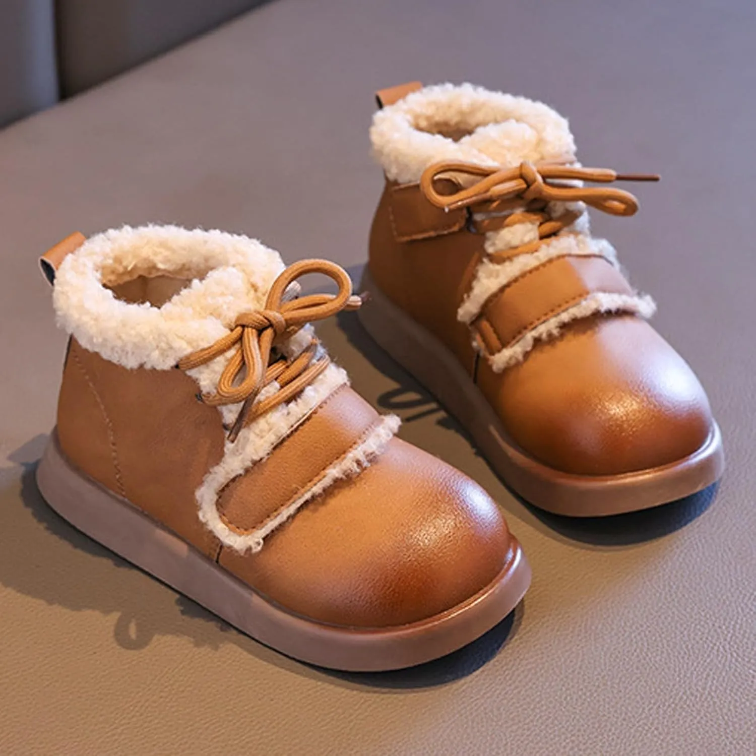 Fashion Big Kids Winter Water Proof Flat Keep Warm Snow Boots Comfortable Shoes Girls Running Shoes Size 3