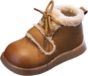 Fashion Big Kids Winter Water Proof Flat Keep Warm Snow Boots Comfortable Shoes Girls Running Shoes Size 3
