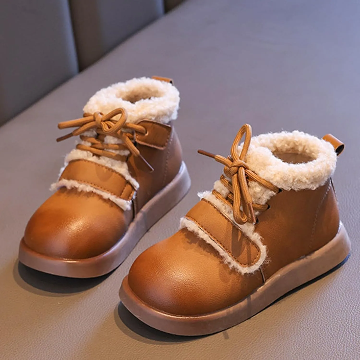Fashion Big Kids Winter Water Proof Flat Keep Warm Snow Boots Comfortable Shoes Girls Running Shoes Size 3