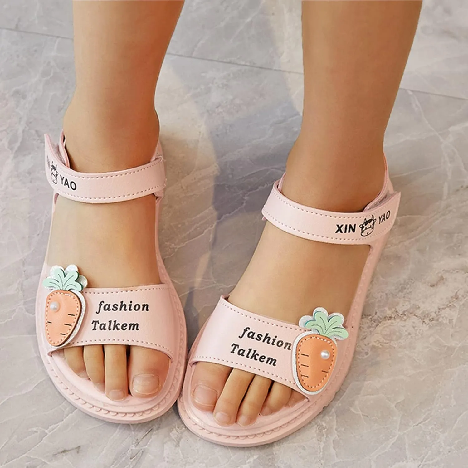 Girl Tennis Shoes Thick Soles Soft Soles Middle and Large Children Children School Sandals Beach Shoes Baby Sandals Size 5