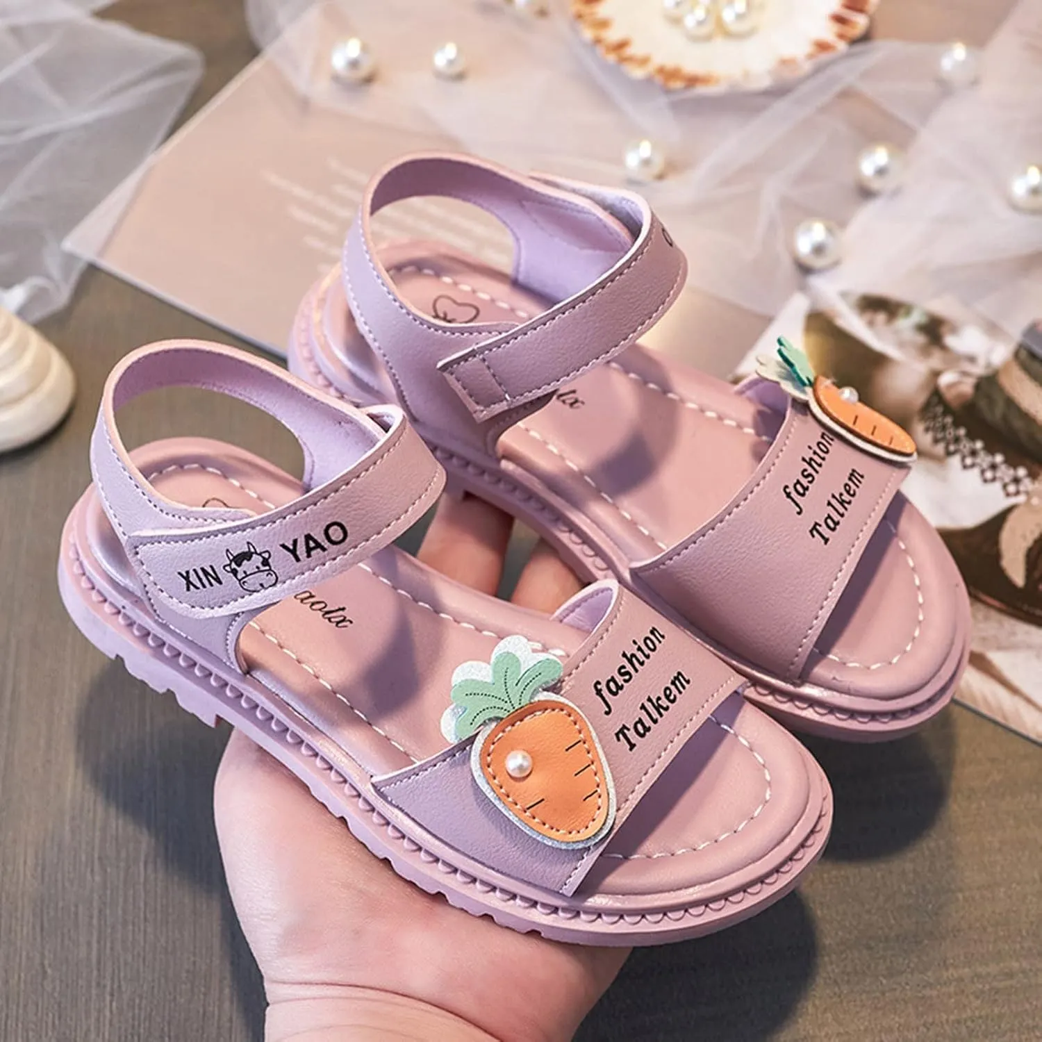 Girl Tennis Shoes Thick Soles Soft Soles Middle and Large Children Children School Sandals Beach Shoes Baby Sandals Size 5