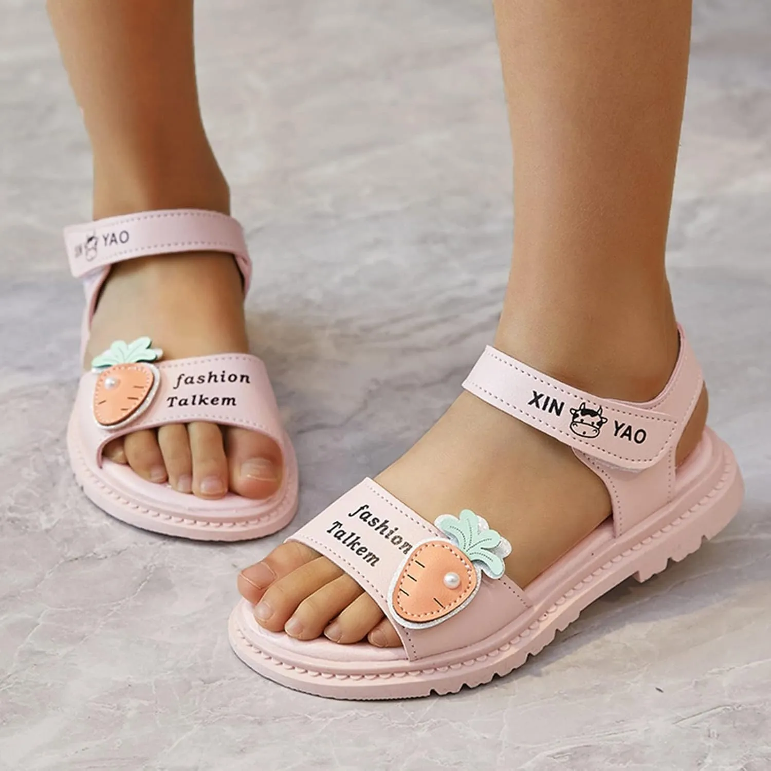 Girl Tennis Shoes Thick Soles Soft Soles Middle and Large Children Children School Sandals Beach Shoes Baby Sandals Size 5