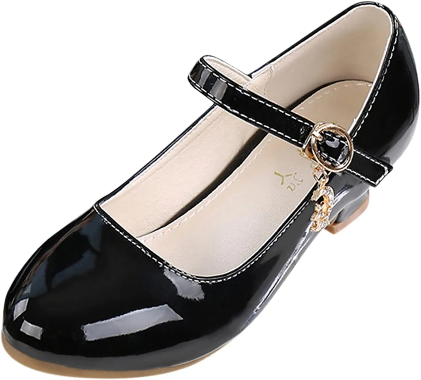 Girls Mary Jane Dress Shoes Flower Girl Wedding School Uniform Low Heels Toddler Little Kids Pump Shoes