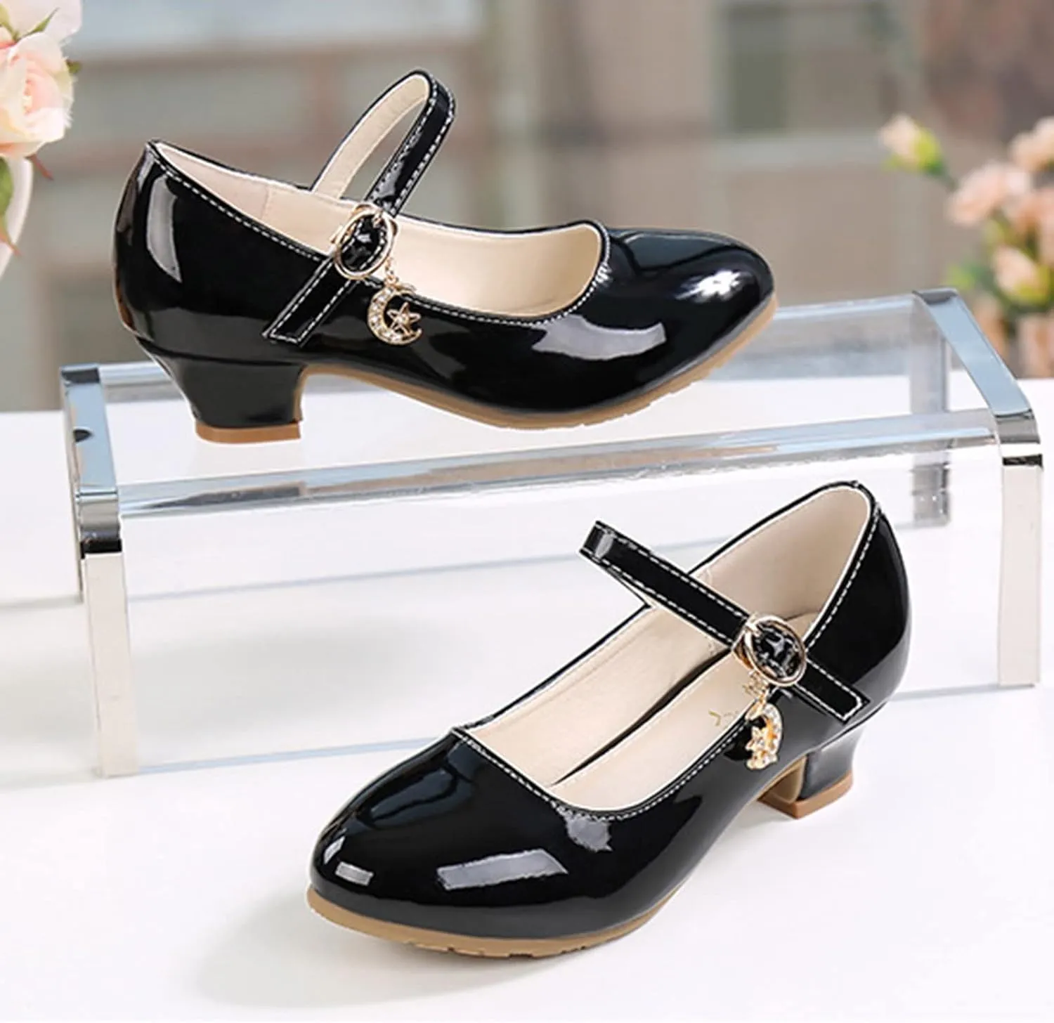 Girls Mary Jane Dress Shoes Flower Girl Wedding School Uniform Low Heels Toddler Little Kids Pump Shoes