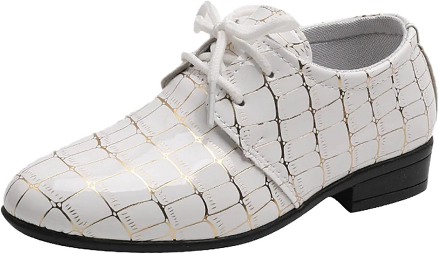Girls Pointed Toe Dress Shoes Boys Dress Oxford Formal Shoes Toddler Lace Up Loafer Wedding Shoes Leather Shoes