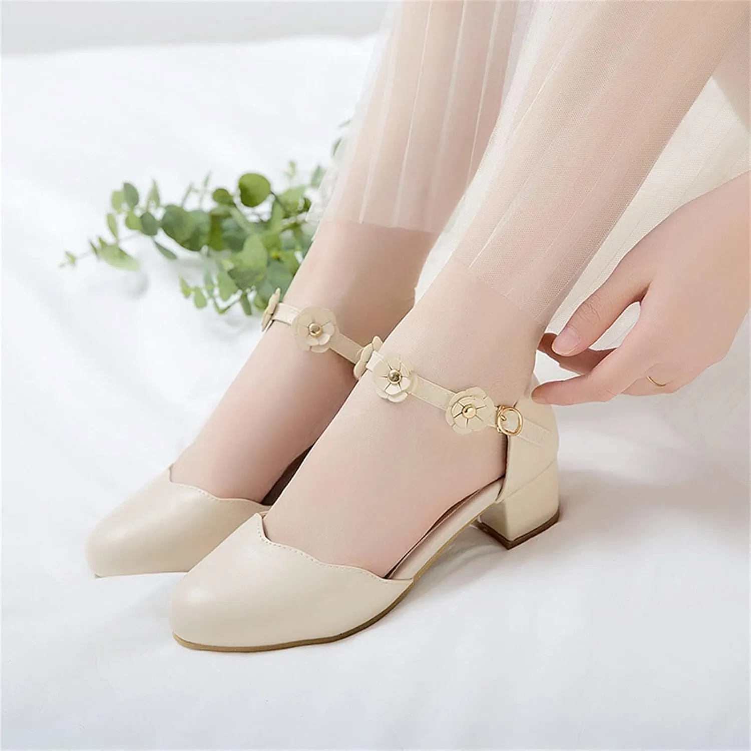 Girls Sandals Big Kids Girls Mary Jane Dress Shoes Pumps Low Heels Flower High School Prom Shoes Girls Sock