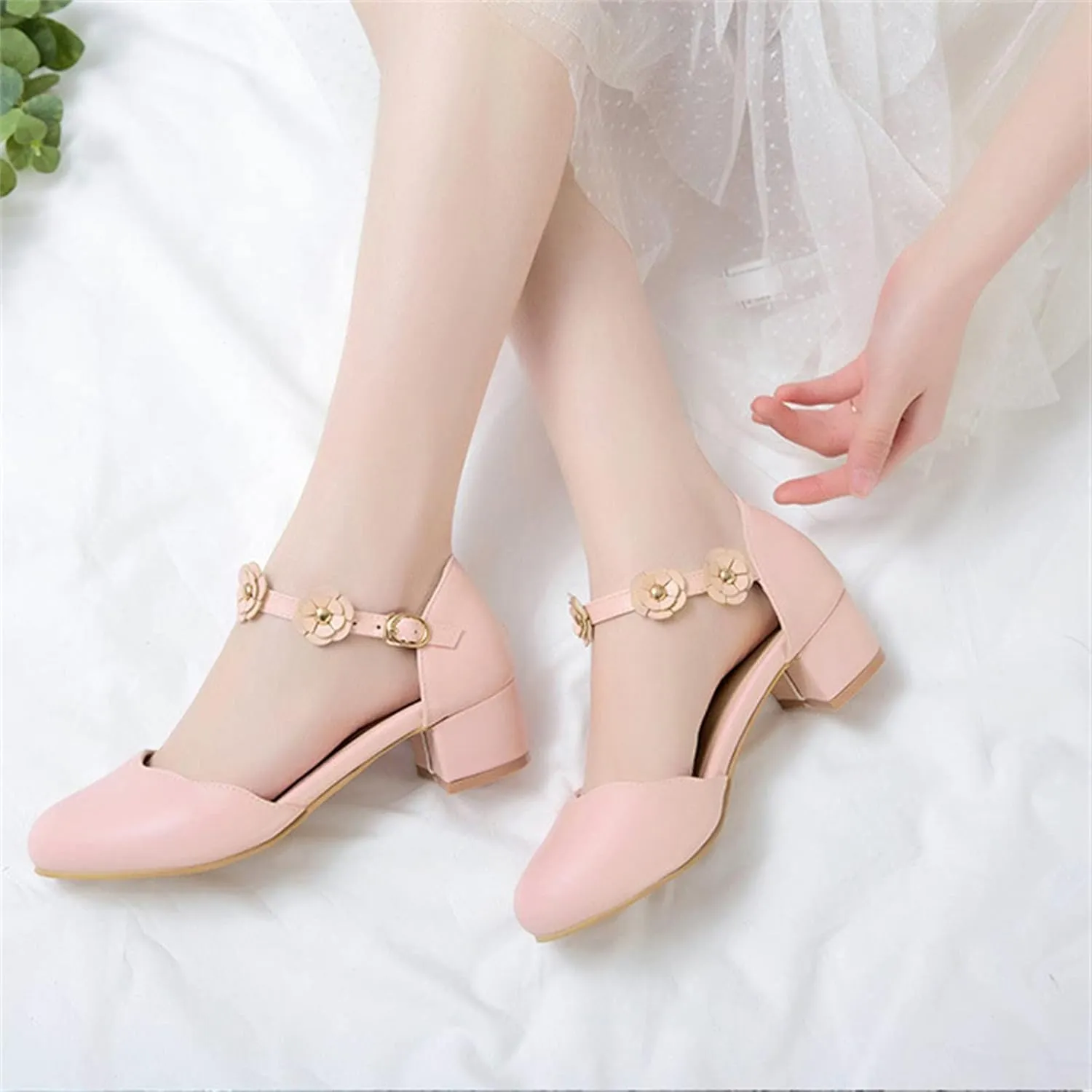 Girls Sandals Big Kids Girls Mary Jane Dress Shoes Pumps Low Heels Flower High School Prom Shoes Girls Sock