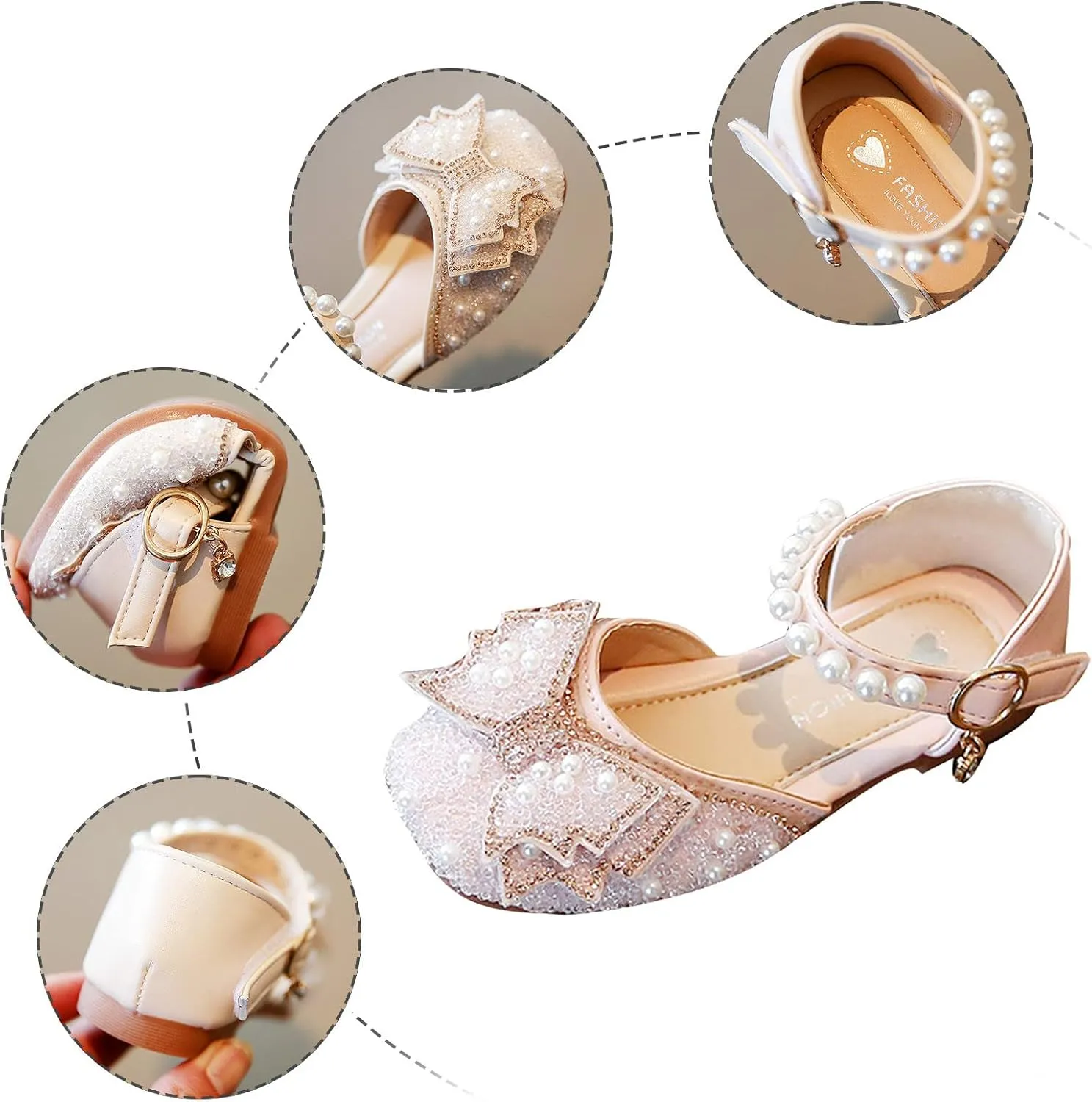 Girls Sandals Bowknot Single Girls Dancing Sandals Baby Pearl Shoes Infant Shoes Shoes Kids Crystal Little Fuzzy