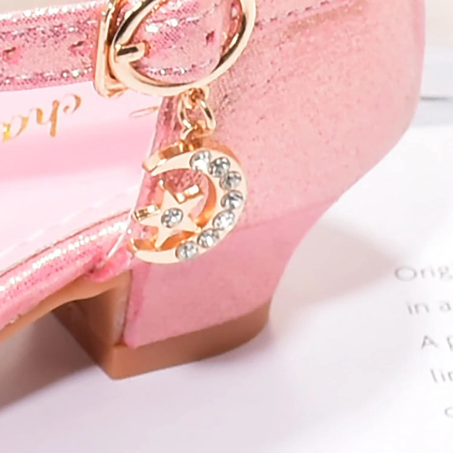 Girls Sandals Girls Low Heeled Dress Shoes Rhinestone Bows Low Heel Princess Flower Wedding Party Girls Slipper