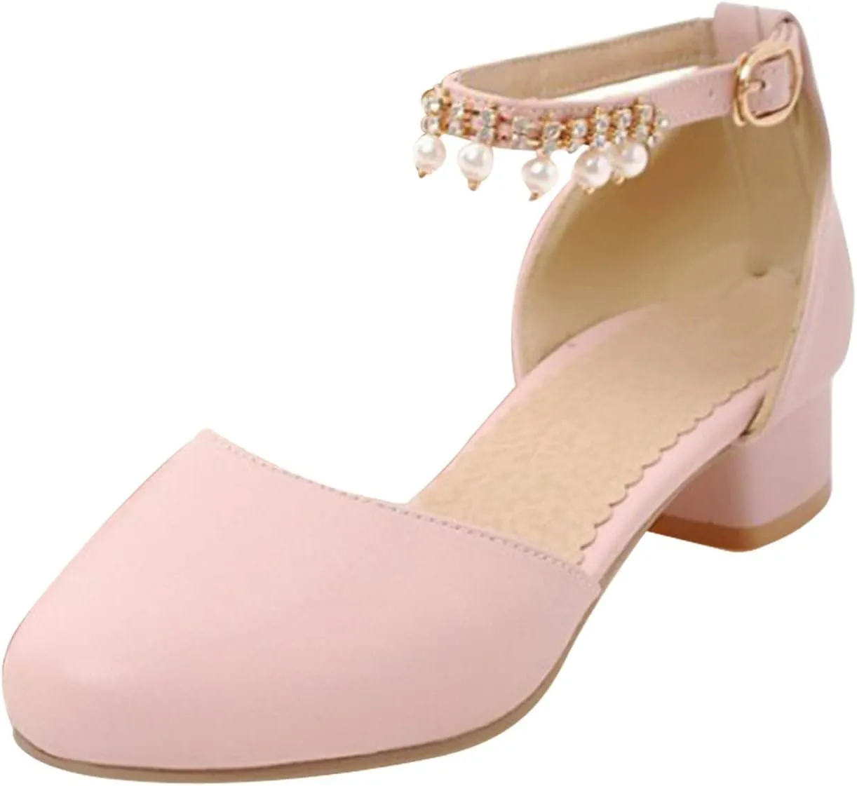 Girls Sandals Girls Mary Jane Dress Shoes Pumps Low Heels Flower Party High School Prom Open Toe Slippers for