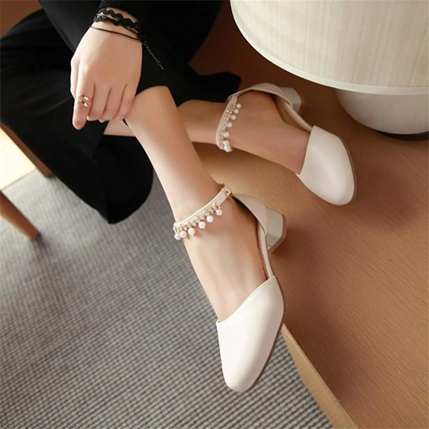 Girls Sandals Girls Mary Jane Dress Shoes Pumps Low Heels Flower Party High School Prom Open Toe Slippers for
