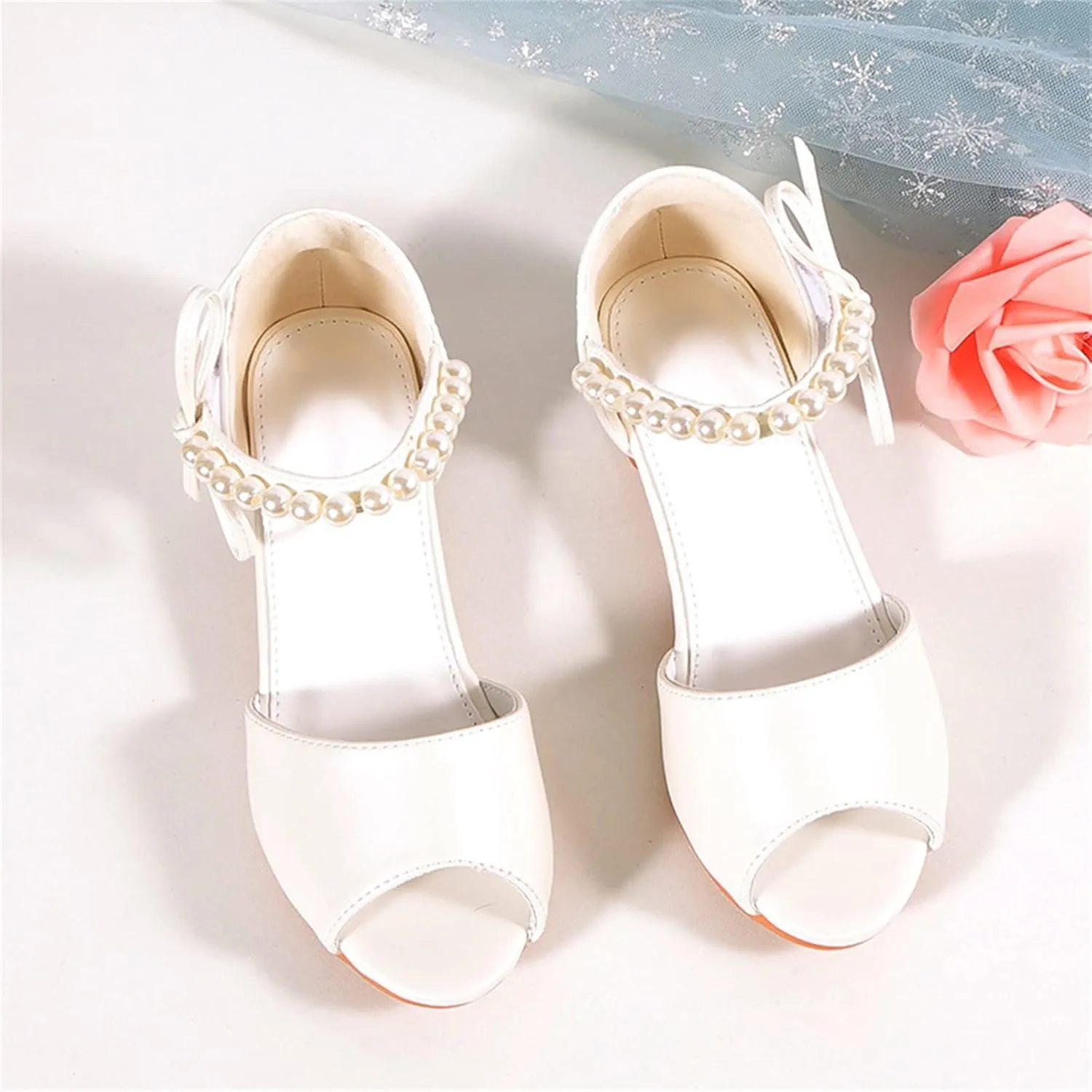 Girls Sandals Girls Sandals Grils Dress Shoes Wedding Party Open Toe Glitter High Heels For High Girls Lace up