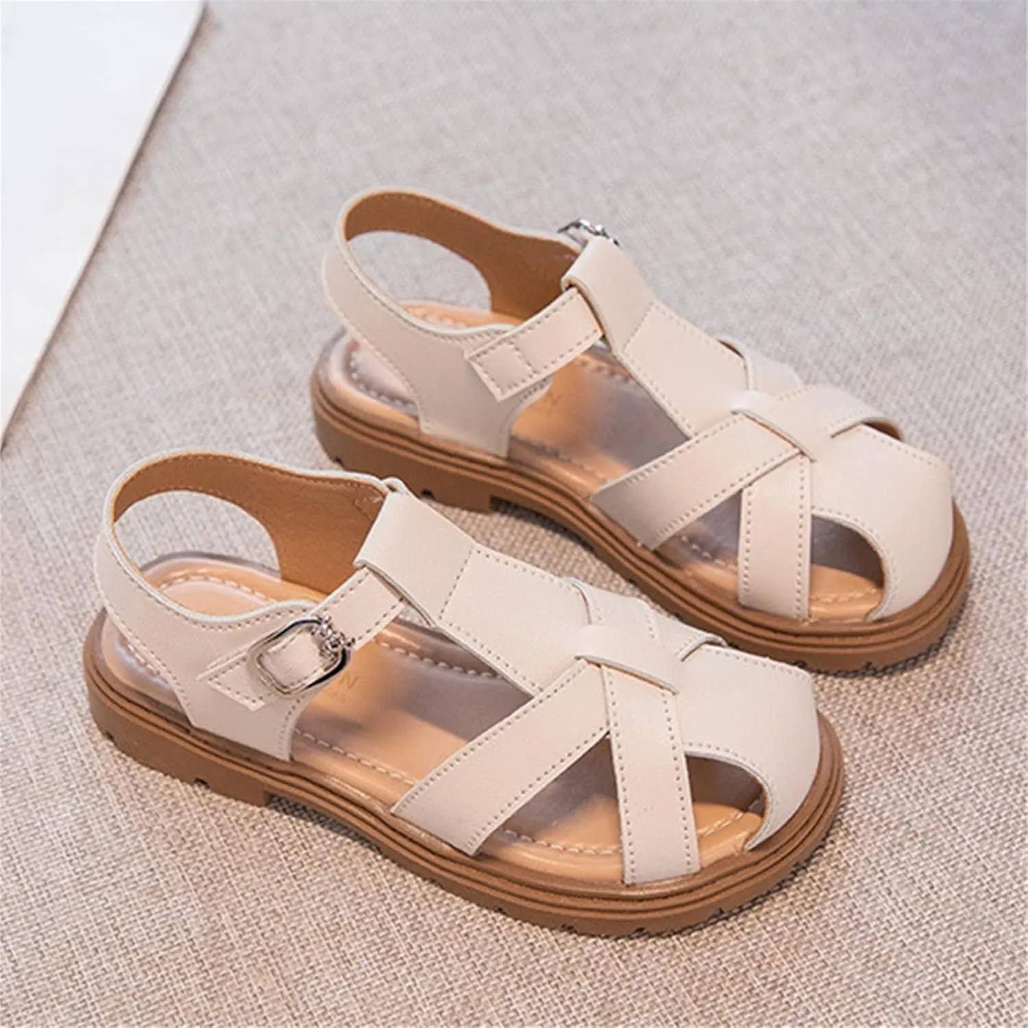Girls Sandals Girls Sandals Half Wrap Head Strap Flat Princess Shoes Summer Dress Toddler Girl Ballet Slipper No