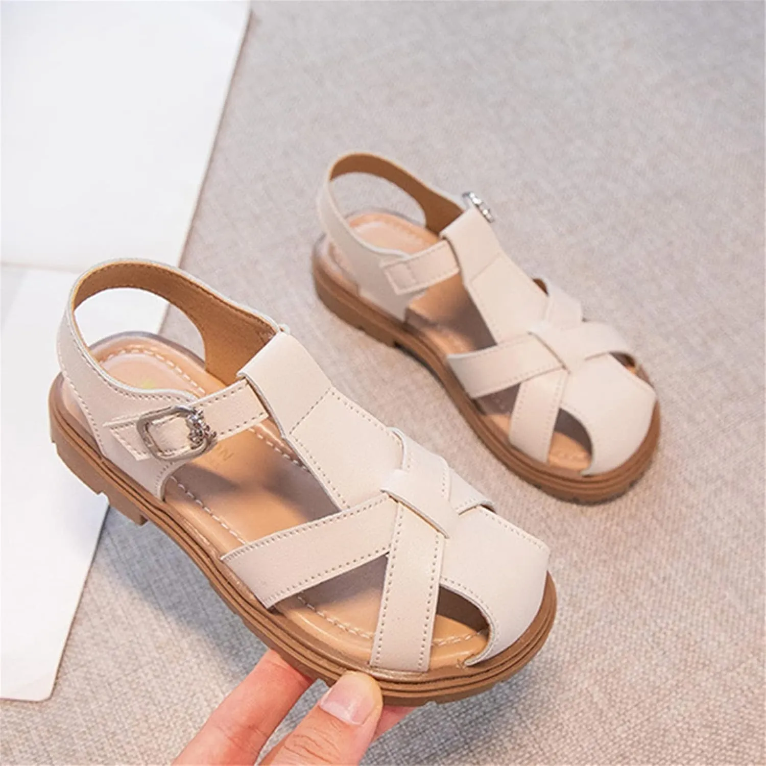 Girls Sandals Girls Sandals Half Wrap Head Strap Flat Princess Shoes Summer Dress Toddler Girl Ballet Slipper No