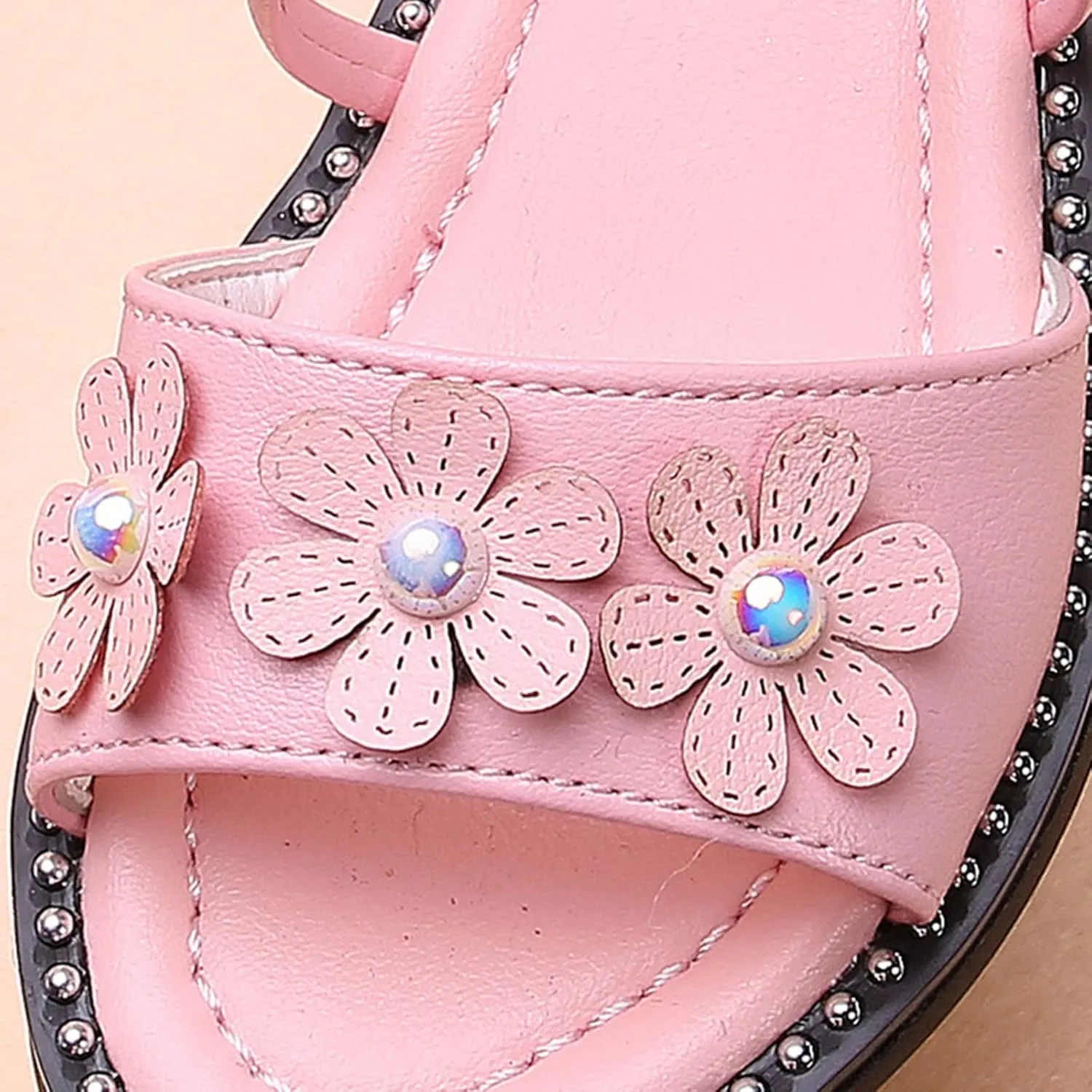 Girls Sandals Summer Open Toe Flower Flat Shoes Hig Zipper Dress Sandals for Toddler Little Kid Big Kid