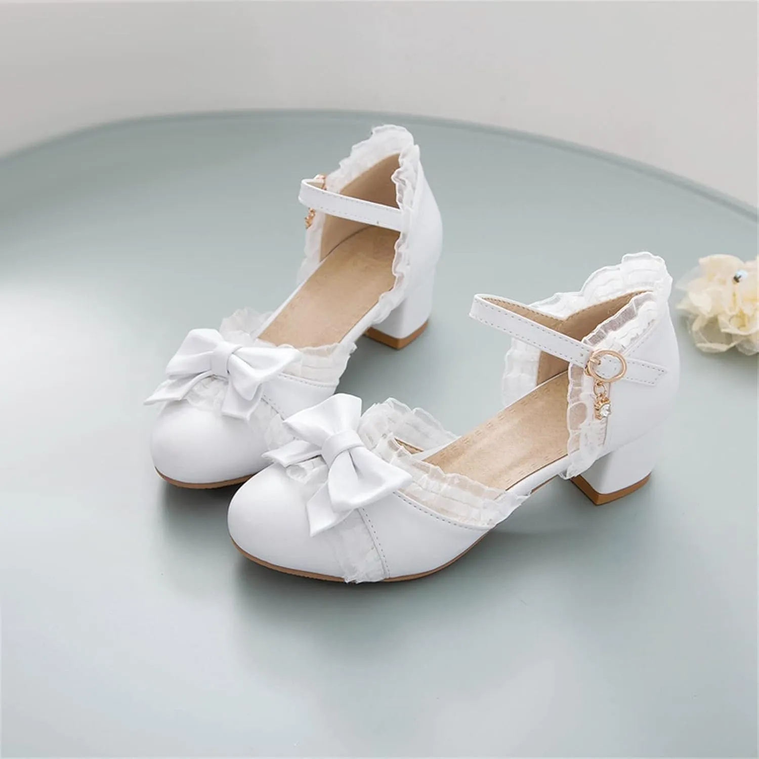 Girls Sandals Summer Toddler Girls Dress Bow Tie Shoes Pumps Low Heels Flower Party Wedding High Slipper Baby