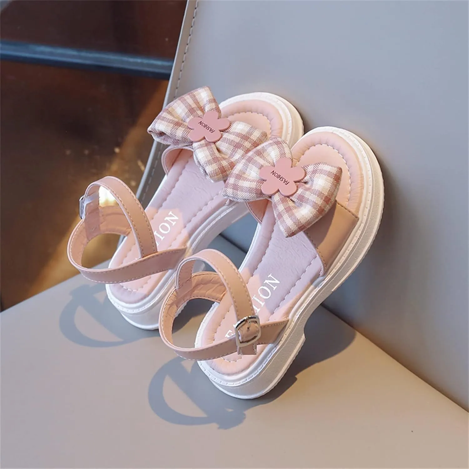 Girls Slides Open Toe Design Sandals Bowknots Flat Sandals Summer Dress Shoes Girls Sandal Fashion Ballet Shoes