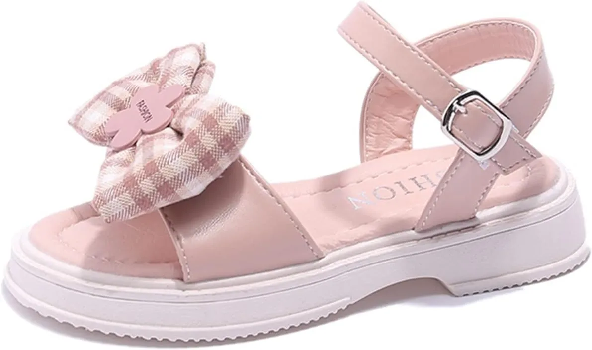 Girls Slides Open Toe Design Sandals Bowknots Flat Sandals Summer Dress Shoes Girls Sandal Fashion Ballet Shoes