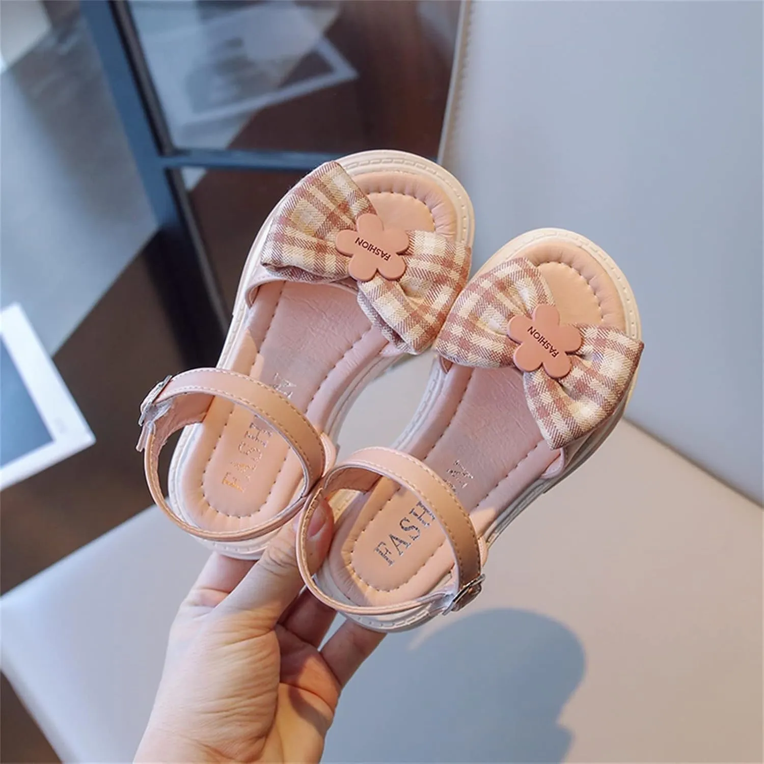 Girls Slides Open Toe Design Sandals Bowknots Flat Sandals Summer Dress Shoes Girls Sandal Fashion Ballet Shoes