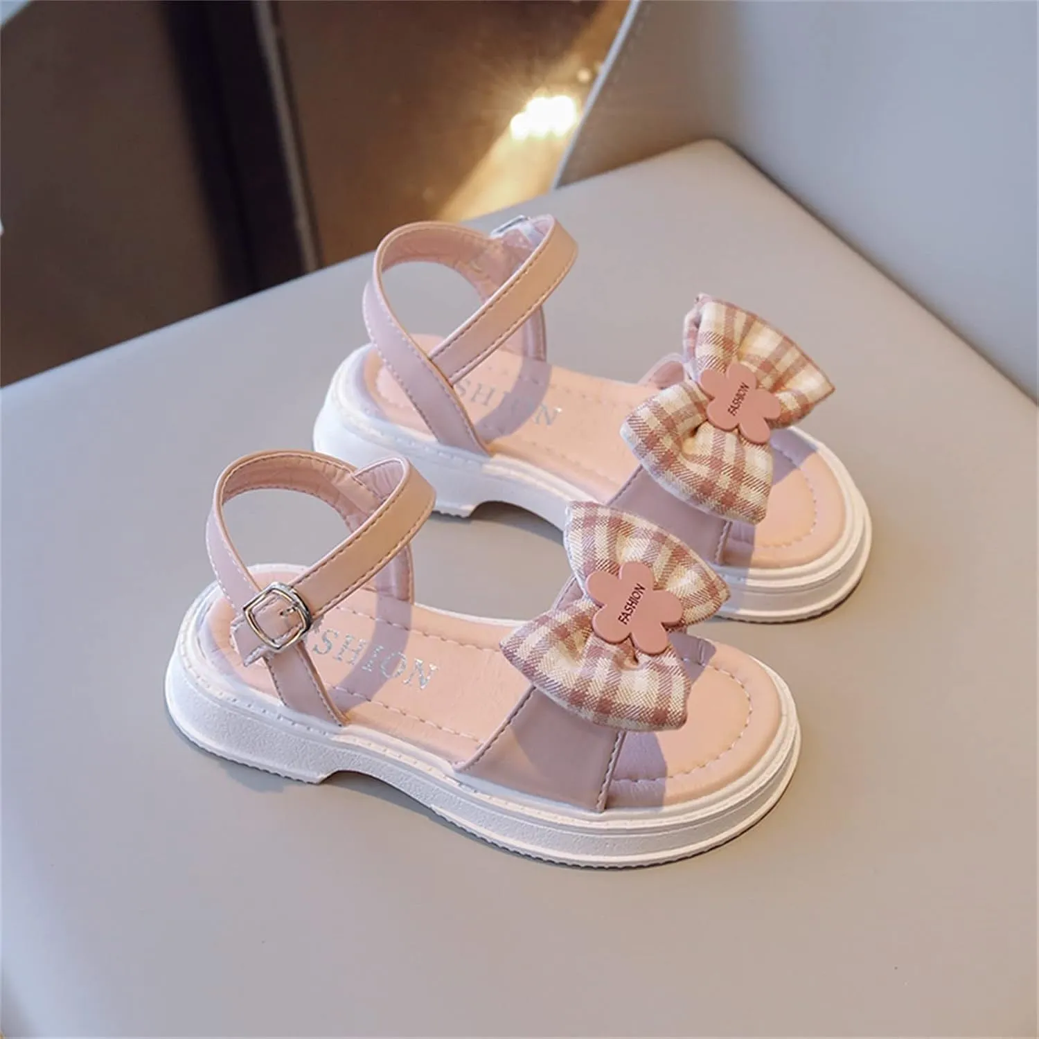 Girls Slides Open Toe Design Sandals Bowknots Flat Sandals Summer Dress Shoes Girls Sandal Fashion Ballet Shoes