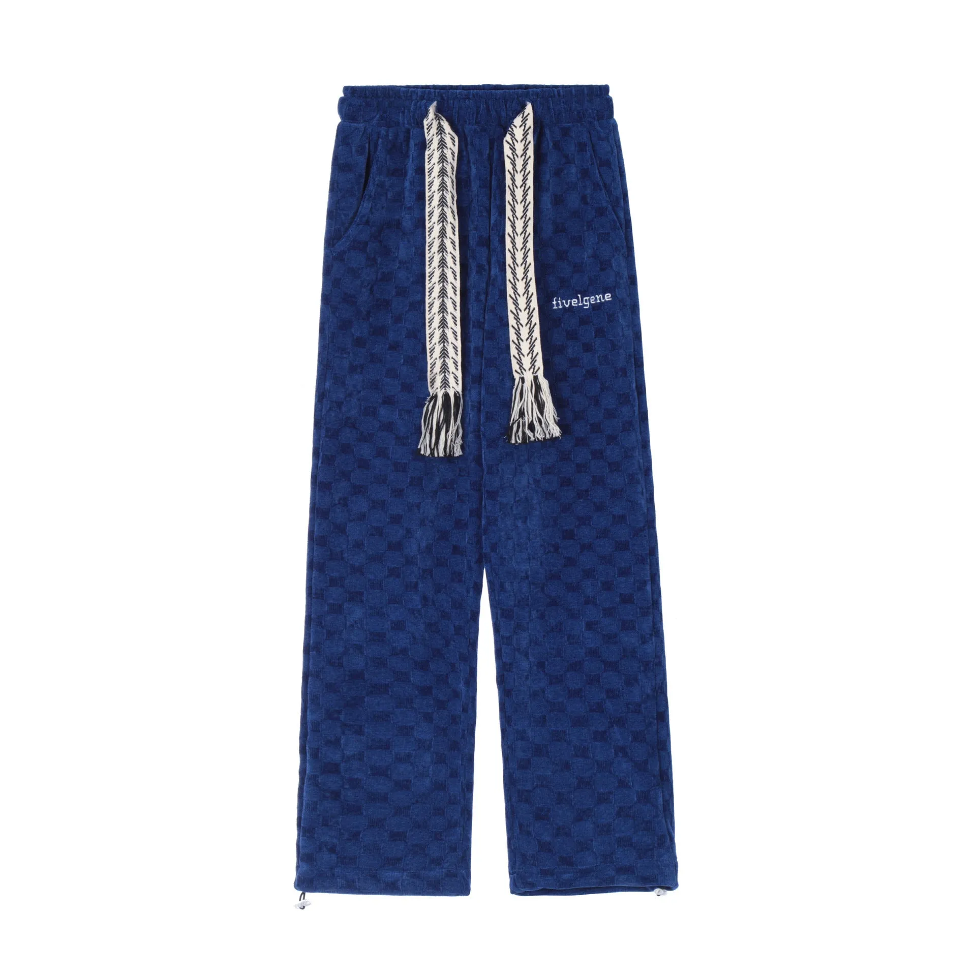 High Waist Straight-leg Cotton No Belt Trousers Loose Wide Leg Urban Casual Pants